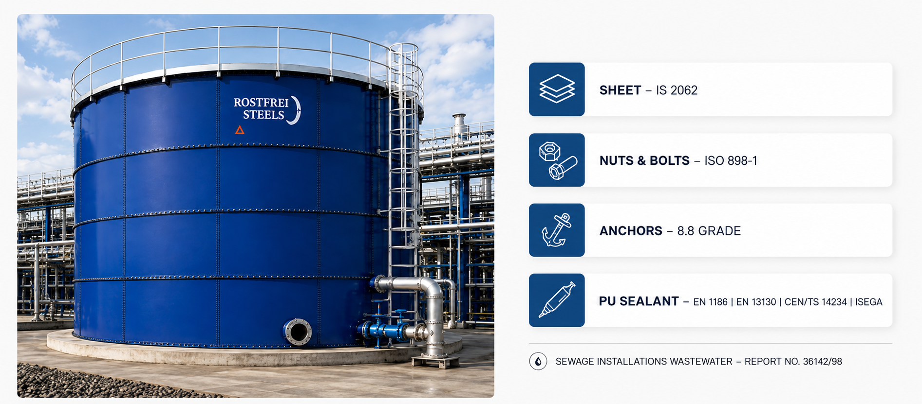 Material codes for Fusion Bond Epoxy tanks