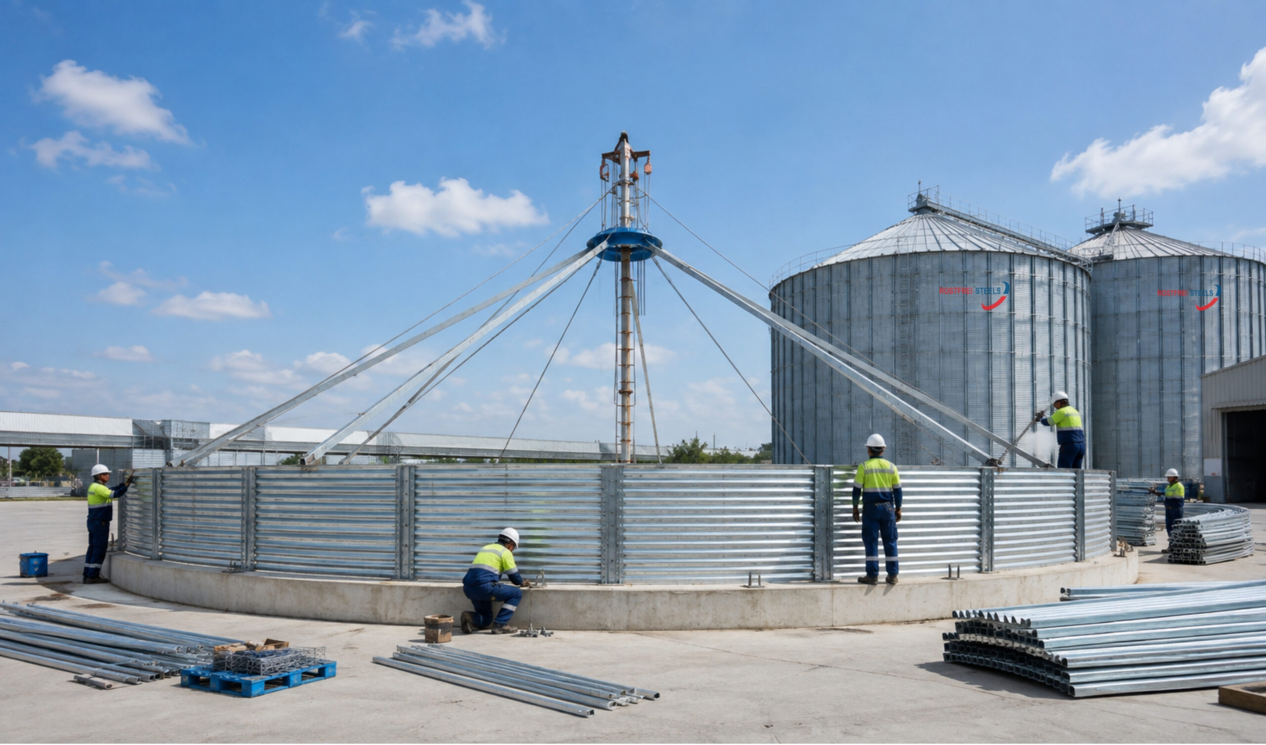 Flat Bottom Silo installation process