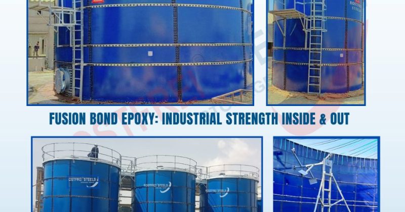 Industrial liquid storage tanks with Fusion Bond Epoxy coating